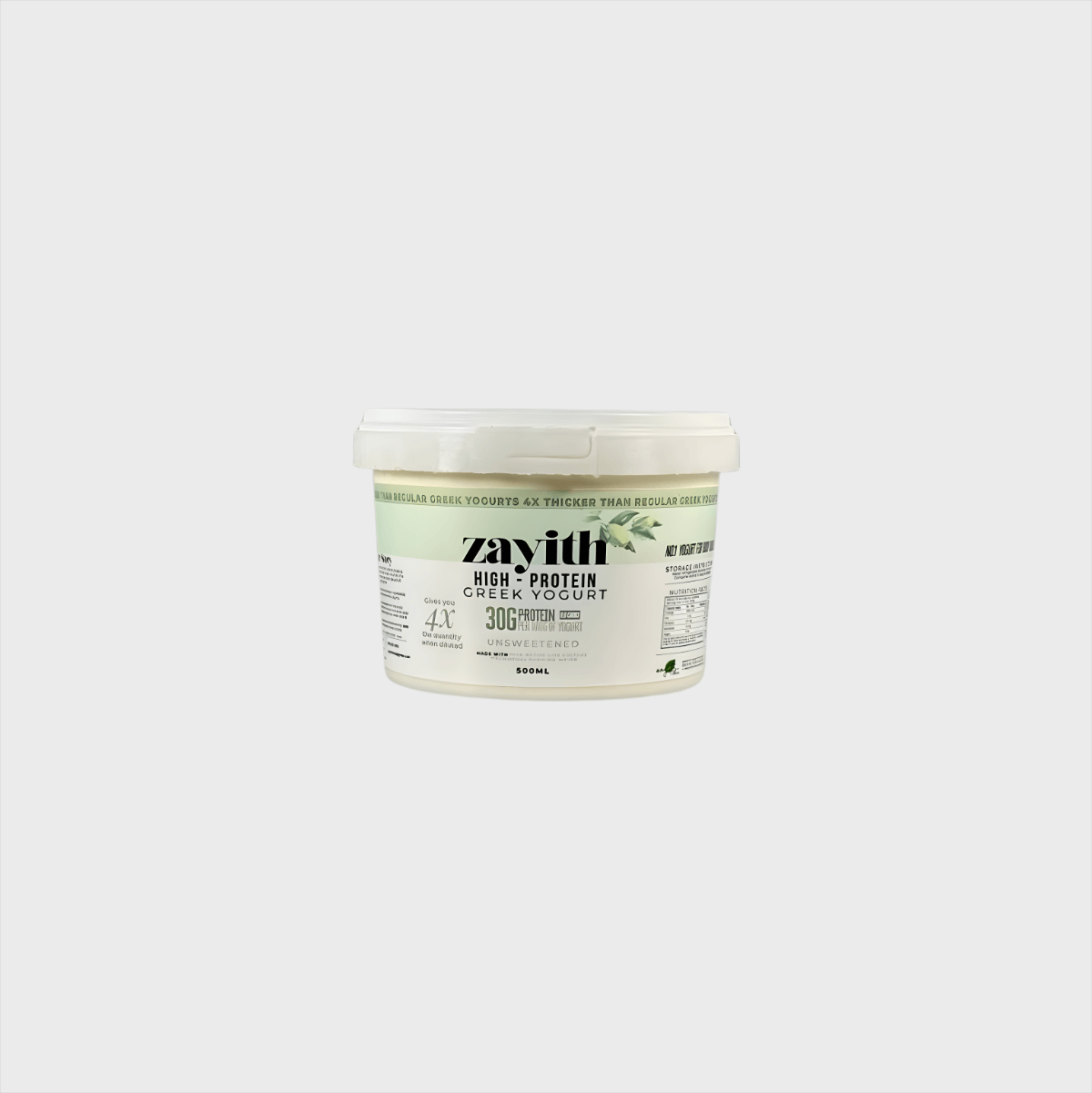 Zayith high Protein Greek yogurt unsweetened 500ml