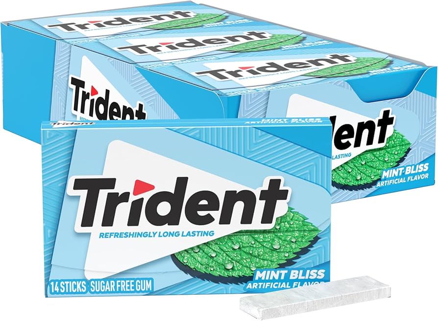 Trident refreshing long lasting sugar free mint bliss