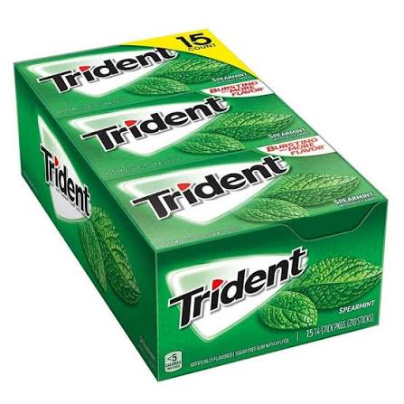 Trident refreshing long lasting sugar free spearmint 