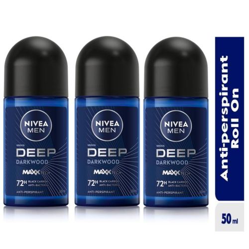Nivea Deep Dark Woods for Men with 72h Protection Roll on