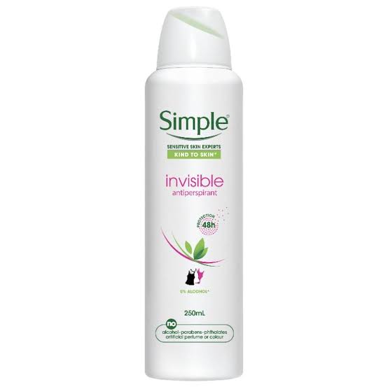 Simple Deodorant Spray None Alcohol Invisible 