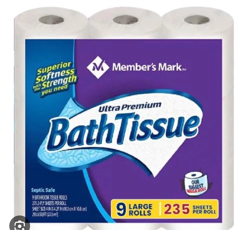 Members Mark Ultra Premium Bath Tissue 2 Ply 9 Rolls 235 sheets 